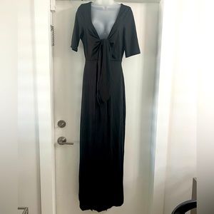 Black high slit cut out maxi